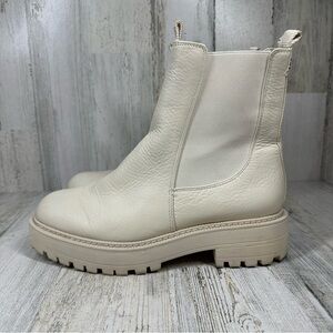 Sam Edelman Laguna Cream Leather Women's Wide Chelsea Ankle Boots #366